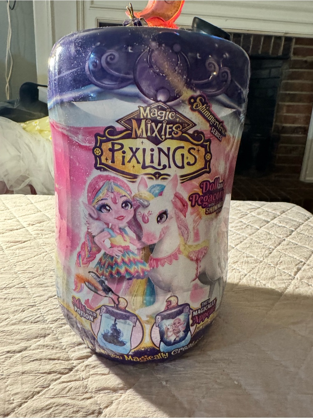 Magic Mixies Pixlings Doll & Pegasus Magic Reveal Shimmer Toy - Pink & Purple